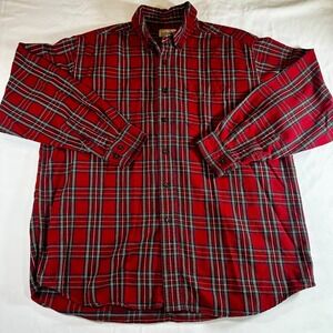 L.L. Bean Plaid Button Down Flannel Mens L Utility Plaid Forward Cabin Workwear